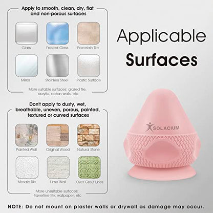 Solacium Mountable Massage Therapy Tool - Multi-Surface Suction Cup Wall Massage Tool for Sore Muscles, Myofascial Release, Stress Relief, Trigger Point and Deep Tissue Massage (Pink) - color: Pink