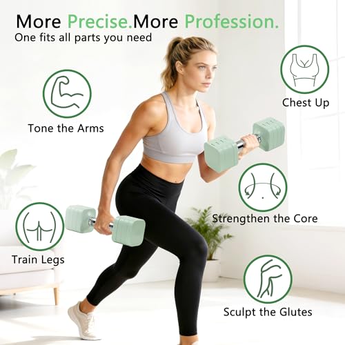 20LBS Adjustable Dumbbell Set, 4 in 1 Free Weights Dumbbells Set for,4lb 6lb 8lb 10lb, with Metal Non Slip Handle，Quick Change，Home Gym Strength Training Equipment for Men and Women