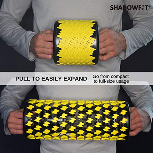 Shadowfit Foam Roller - Muscle Roller & Massage Roller for Trigger Point, Stretching Equipment for Legs, Hamstrings, Upper & Lower Back Pain - color: Yellow