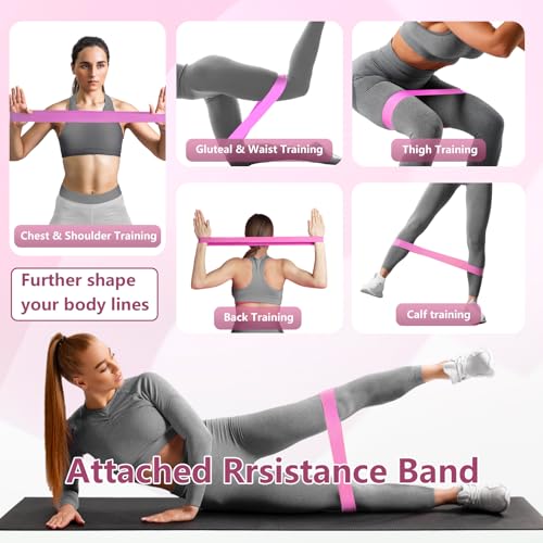 Thigh Trainer for Women, Pelvic Floor Exercise Devices with LED Display, Inner Thigh Exerciser with 20LB Resistance Band, Home Fitness Equipment for Hip, Leg, Arm