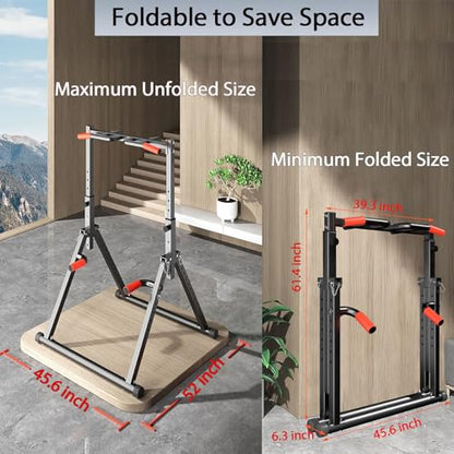 DOBESTS Power Tower Pull Up Bar Free Standing, Adjustable Foldable Pull Up Station, Home Gym Strength Training Equipment 700LBS - color: Black Style 1 - Multifunction Bar