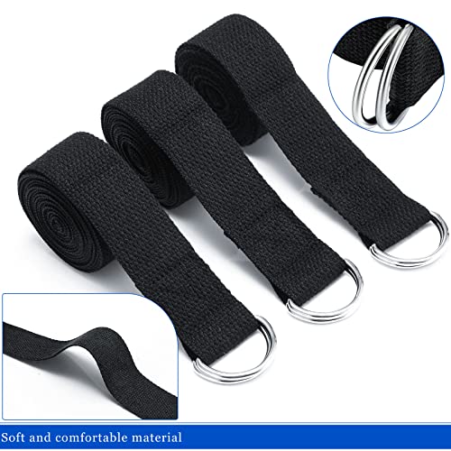 6 Pcs Yoga Strap for Stretching 8 Ft Yoga Exercise Adjustable Straps Bands with Safe Adjustable D Ring Buckle for Pilates Gym Workouts Fitness Improves Sitting Posture