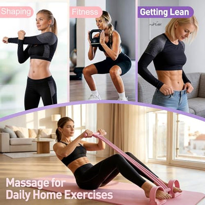 3 in 1 Adjustable Pedal Resistance Band, 8-Tube Natural Latex Tension Rope, Multifunctional Sit-Up Trainer for Full-Body Workout, Fat Loss & Muscle Shaping