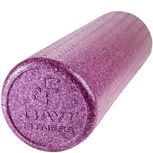 High Density Muscle Foam Rollers by Day 1 Fitness - Sports Massage Rollers for Stretching, Physical Therapy, Deep Tissue, Myofascial Release - Ideal for Exercise and Pain Relief – Solid Purple, 12” - color: Solid Purple, size: 12"