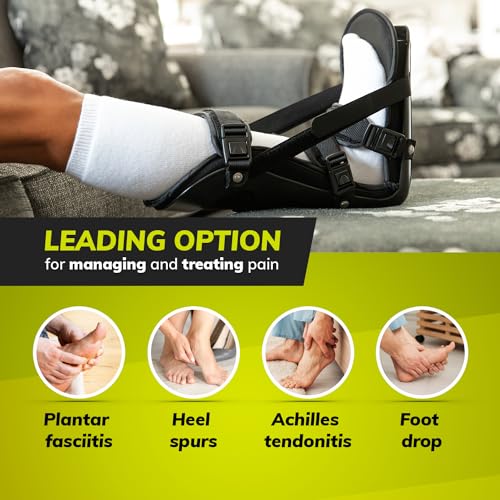 BraceAbility Sleeping Stretch Boot - Plantar Fasciitis Night Foot Splint Adjustable Achilles Tendonitis Brace for Fascia, Tendon and Calf Stretching, Heel and Bone Spur or Arch Pain Treatment (Small) - size: Small