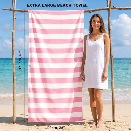 Your Choice Microfiber Beach Towel Sand-Free Quick Dry (67"x35"/60"x30") - color: C-malibu Pink, size: Extra Large(67x35")