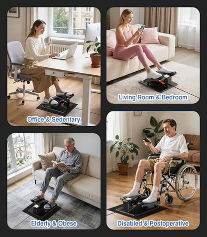 Under Desk Elliptical Machine, Portable Electric Elliptical Exercise Equipment with 12 Adjustable & 3 Automatic Speeds, Ellipse Leg Pedal Exerciser While Sitting for Seniors, Adults