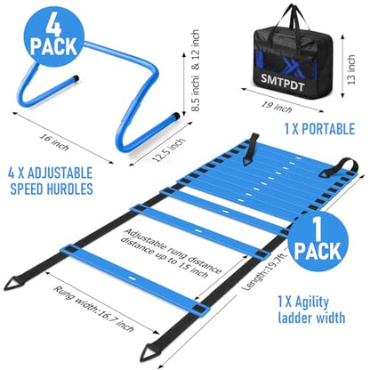 Agility Ladder,Soccer Training Equipment Set,Speed & Agility Training - color: Blue