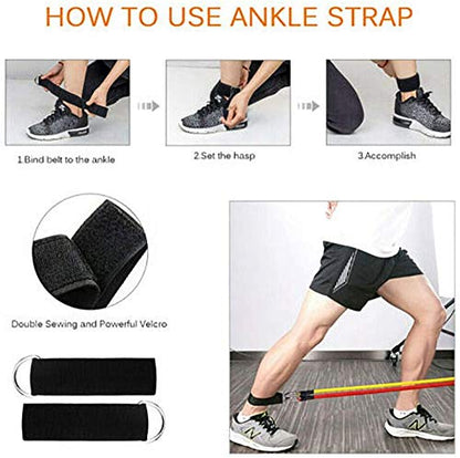 Resistance Bands Set, Stackable Up to 100lb, Indoor Outdoor Workout Bands with Door Anchor Amp; Handles for Fitness,Strength, Yoga, Home Gym