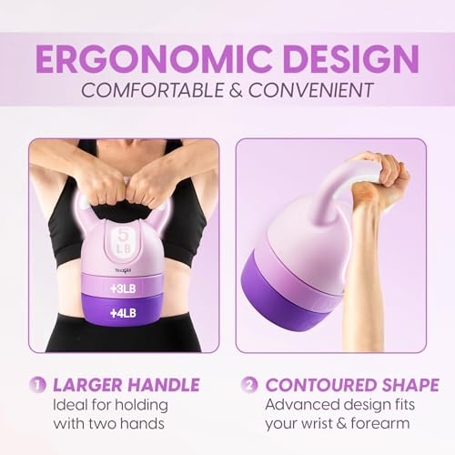 Yes4All Kettlebell Sets - Adjustable Kettlebell Set for Strength Training - Kettlebells Adjustable Weight for Versatile Workouts - color: A. Purple, style: A. Single