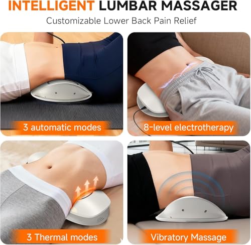 Electric Lumbar Back Stretcher with Dynamic Airbag – White/Beige - color: Whitebeige