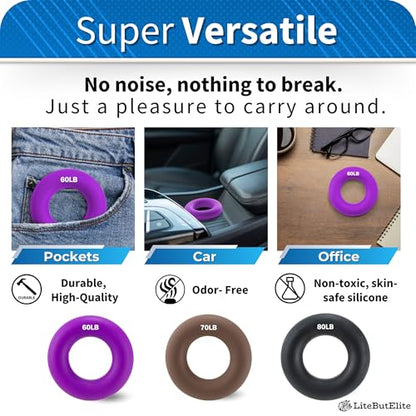 Grip Strength Trainer Kit - Effective Forearm Strengthener for Hand and Finger Exercise, Ideal Exercisers for Gripper Strength and Flexibility