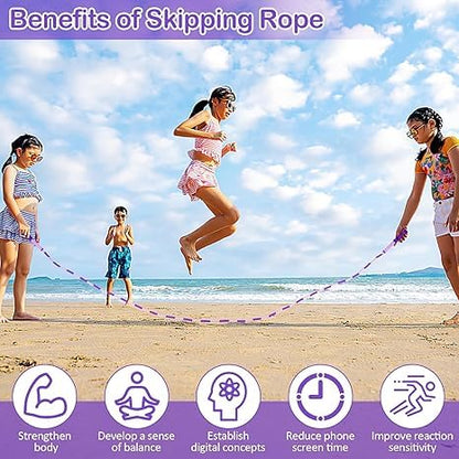 Jump Rope for Kids, Adjustable Jump Ropes for 4 5 6 7 8 10 12, Tangle Free - color: Pink and Purple