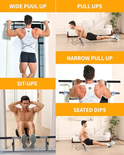 MOMODA Doorway Pull Up Bar, Home Gym Fitness Chin-Up Bar for Door Frame