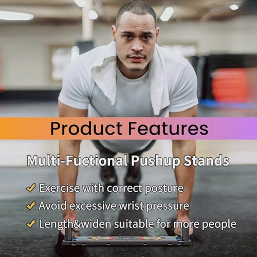 NAYSAYE Push-Up Board, Multi Functional Pilates Board with 4 Color, Push-Up Board Portable with Handle for Muscle Building, Home Fitness,12 Holes, 30 Holes