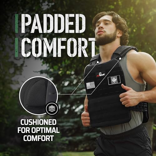 Amstaff Tactical Weighted Vest - Adjustable Weight Vests - Versatile Wearable Vest for Fitness Workouts, Strength and Endurance Training, Running - color: Multicam Black, style: 10 LB