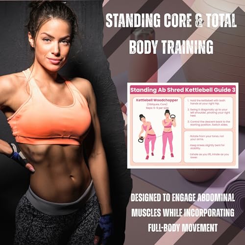 30-Day Standing Ab Kettlebell Workout Plan – Core Training Program, Exercise Charts, No Floor Ab Routine for Home Gym, Step-by-Step Guides + Workout Schedule