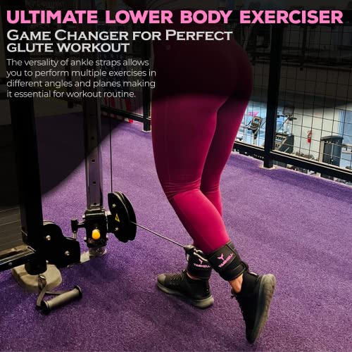 Ankle Straps for Cable Machines Women, Glute Kickback Cable Machine Attachments, Gym Ankle Cuffs, Wrist Cuffs for Workout, Leg Training Accessory, Fitness Gear for Home or Gym