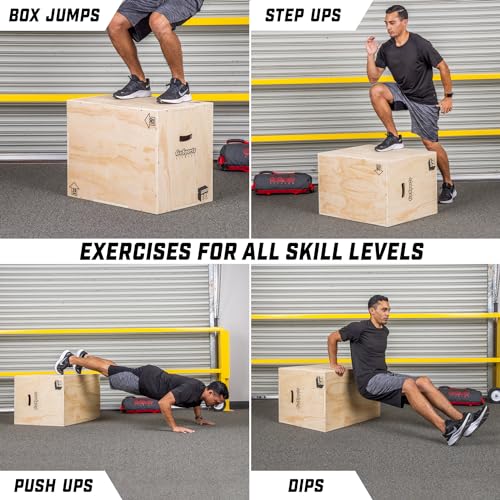 GoSports Fitness 3-in-1 Plyo Jump Box - Small, Standard, or XL - Launch Box Exercises for All Skill Levels - style: XL - 20" x 24 Inch x 30"