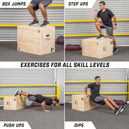 GoSports Fitness 3-in-1 Plyo Jump Box - Small, Standard, or XL - Launch Box Exercises for All Skill Levels - style: XL - 20" x 24 Inch x 30"