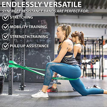 Synergee Resistance Loop Bands. Pull Up Assist Bands with Heavy Duty Resistance. Exercise Bands Work Perfect for Stretching, Powerlifting & Resistance Training.