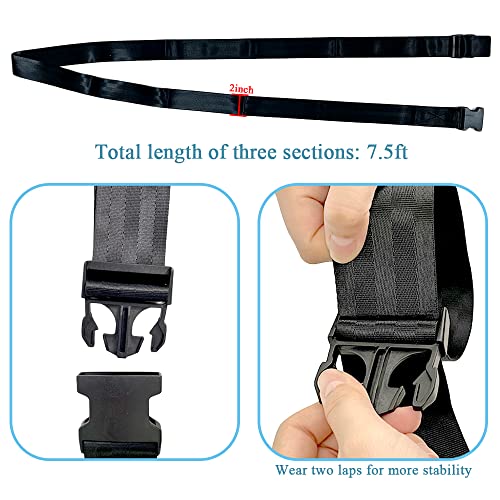 EDWERD Extremity Mobilization Belt - 7.5 ft Adjustable Manual Traction Mobility Aid Strap for Stretching Yoga Leg Shoulder Exercise Shoulder Joint Release Knee Arthritis (Black)