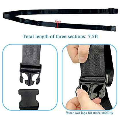 EDWERD Extremity Mobilization Belt - 7.5 ft Adjustable Manual Traction Mobility Aid Strap for Stretching Yoga Leg Shoulder Exercise Shoulder Joint Release Knee Arthritis (Black)