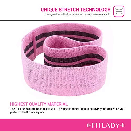 3 Butt Bands | 3 Booty Bands | 3 Glute Bands | 3 Hip Bands for Women with 3 Levels of Resistance | Non-Slip Fabric for Squats & Lunges | Includes Free Pouch and Exercise Manual | Upgraded!