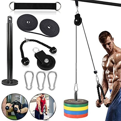 LAT Pulley System for Home Gym – Strength Training Fitness Equipment Cable Machine for Triceps, Biceps, Back & Shoulder Workouts - color: Triceps Rope