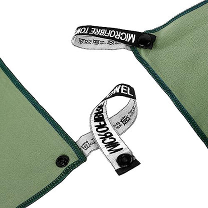 Microfiber Travel Towel, Quick Dry Camping & Gym Towel. Compact - color: Armygreen, size: S:16"×32"