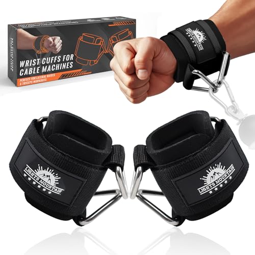 Wrist Cuffs for Cable Machines – Padded & Adjustable Straps for Lateral Raises, Tricep Pushdowns & Strength Training