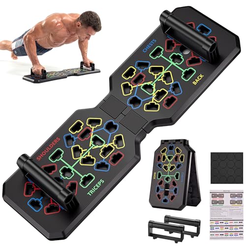 Foldable PushUp Stands Board Fitness,Workout Equipment for Home Gym, Men & Women Adjustable Pushup Board for Chest, Abs, Arms & Core Training,Portable Foldable Workout Board for Full Body Strength Training
