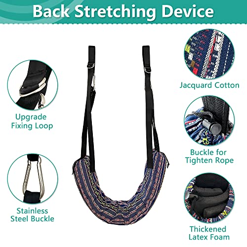 Spinal Decompression Devices Back Traction Stretcher Spine Decompression Machine Lumbar Traction Device for Lower Back Pain Relief Back Stretching Device Door Traction Pillow