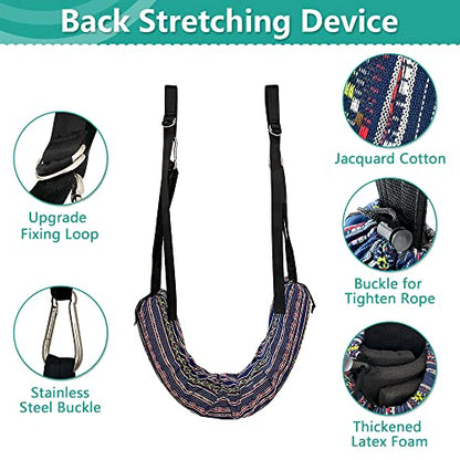 Spinal Decompression Devices Back Traction Stretcher Spine Decompression Machine Lumbar Traction Device for Lower Back Pain Relief Back Stretching Device Door Traction Pillow