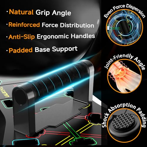 LALAHIGH Push Up Board,36 in 1 Home Gym Equipment with Ab Roller Wheel & Resistance Bands, Portable Foldable Workout Board for Full Body Strength Training Men Women,Gift for Boyfriend