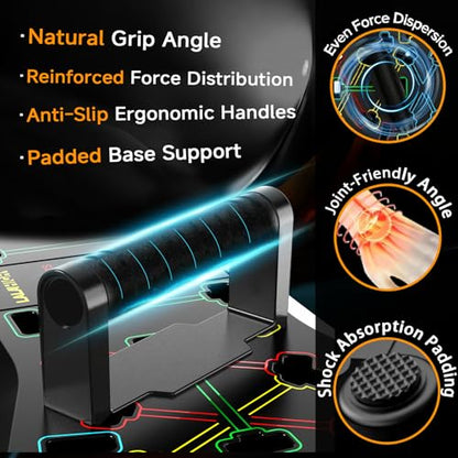LALAHIGH Push Up Board,36 in 1 Home Gym Equipment with Ab Roller Wheel & Resistance Bands, Portable Foldable Workout Board for Full Body Strength Training Men Women,Gift for Boyfriend
