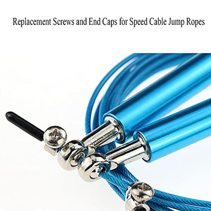 6 Sets Replacement Screws and End Caps for Speed Cable Jump Ropes
