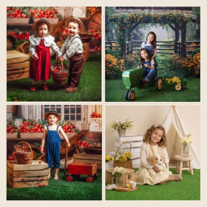 Kate Green Grass Rubber Photography Floor Mat 5x4ft - color: Green Grass, size: 5x4ft