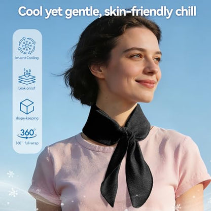 2-Pack New Upgraded Cooling Neck Wraps, Neck Coolers for Hot Weather, Leak-Proof Cooling Gel, 360° Full-Wrap, Cool Relief - Head, Neck, Wrists... - color: Blue+black