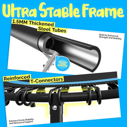YORIN Rebounder Tranpoline for Adults, 330LBS Fitness Indoor Tranpoline, 40" 48" 50" Mini Exercise Tranpoline with Bungees, Stable Quiet Workout Small Tranpoline, Equipment Exercise at Home