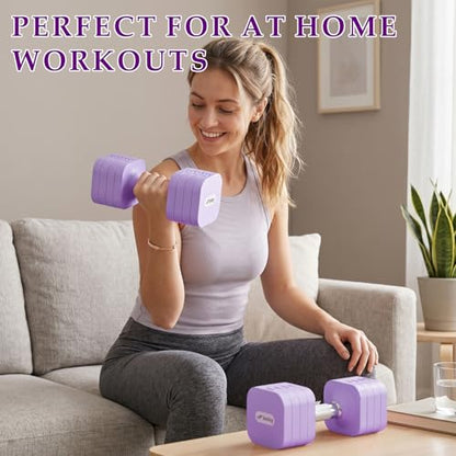 20LBS 40LBS 50LBS Dumbbells Adjustable Dumbbell Set of 2, Hand Weights for Women Men Free Weight Dumbbells Sets for Home Gym & Outdoor Exercise Workout Strength Training Equipments