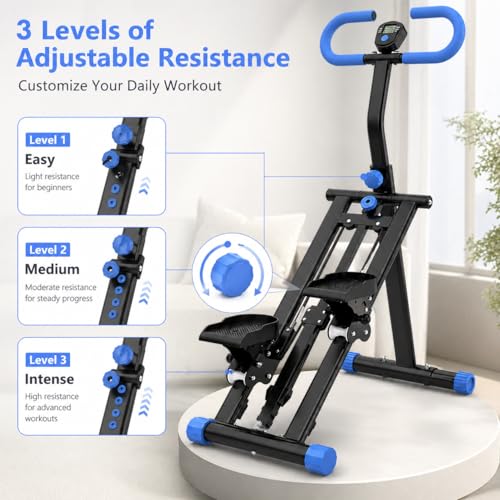 Stair Stepper & Stepper Machine for Home, Aerobic Step Platform, Steppers for Exercise at Home, Stair Slide, Exercise Step, Full-Body Cardio Workout Equipment for Women & Men