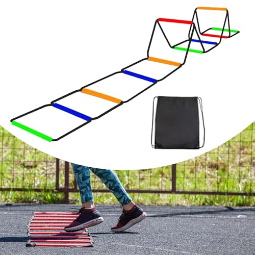 Menolana Agility Ladder Speed Ladder Foldable Workout Rugby Multifunction Home Gym Agility Training Equipment Fitness Feet Training - size: 10 Grids With Bag