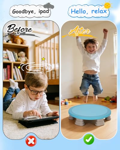 Mini Trampoline for Kids, Rebounder Bouncing Board with Non-Slip Base, Sensory Trampoline for Autism Kids, Rebound Jumping Board for Indoor Outdoor Play Autism Sensory Development Ideal Gift