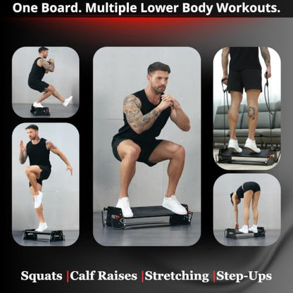 Adjustable Large Slant Board & Calf Raise Machine, 3-in-1 Heavy-Duty Steel Squat Wedge Board, 4 Angles & 3 Heights, 880 lbs Capacity for Squats, Calf Raises, Step-Ups & Ankle Mobility