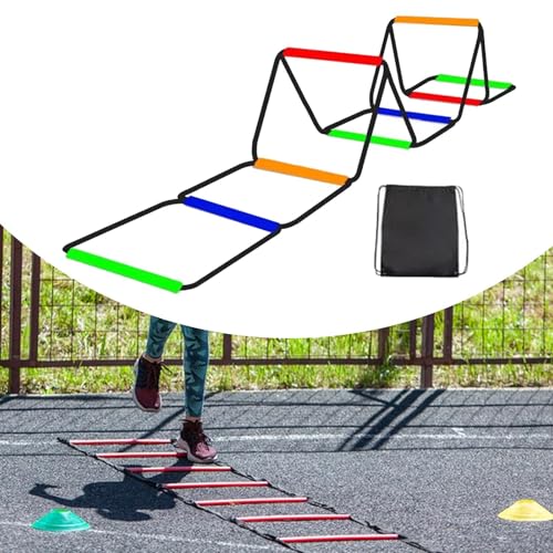 Menolana Agility Ladder Speed Ladder Foldable Workout Rugby Multifunction Home Gym Agility Training Equipment Fitness Feet Training - size: 8 Grids With Bag