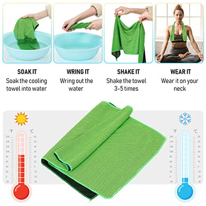 BBTO 80 Pcs Cooling Towels 32x12 in Microfiber,Multicolor - color: Multicolor