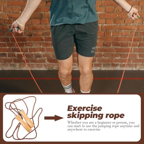 Toddmomy Leather Jump Rope, Professional Weighted Skipping Rope With Wooden Handle For Beginner Kids Men And Women For Fitness, Sport, Cardio, Boxing, Speed