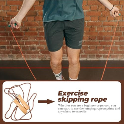 Toddmomy Leather Jump Rope, Professional Weighted Skipping Rope With Wooden Handle For Beginner Kids Men And Women For Fitness, Sport, Cardio, Boxing, Speed