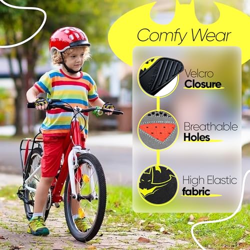 Half Finger Kids Cycling Gloves, Non-Slip Kids Bike Gloves - color: Black, size: Small [4 - 6]